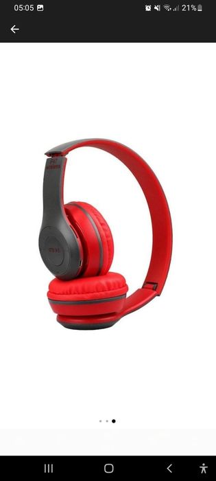 Casti bluetooth cu microfon si radio, Albastru P 47