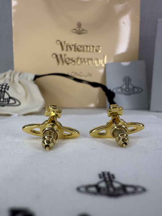 Cercei VIVIENNE Westwood ”mini bas relief”, auriu