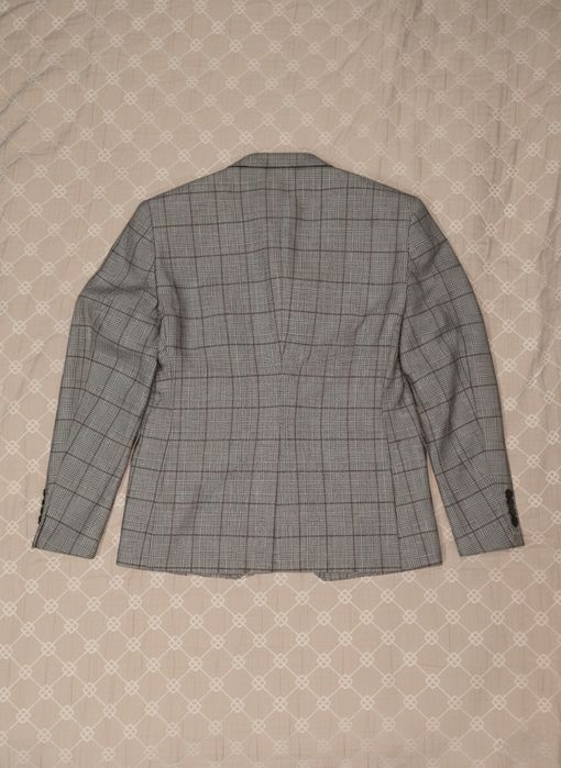 Costum Elegant Slim Fit – Model Caro (Gri/Plaid)