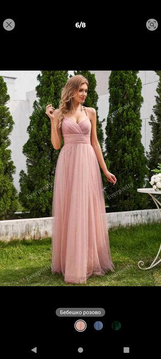 Рокля в бледо розово