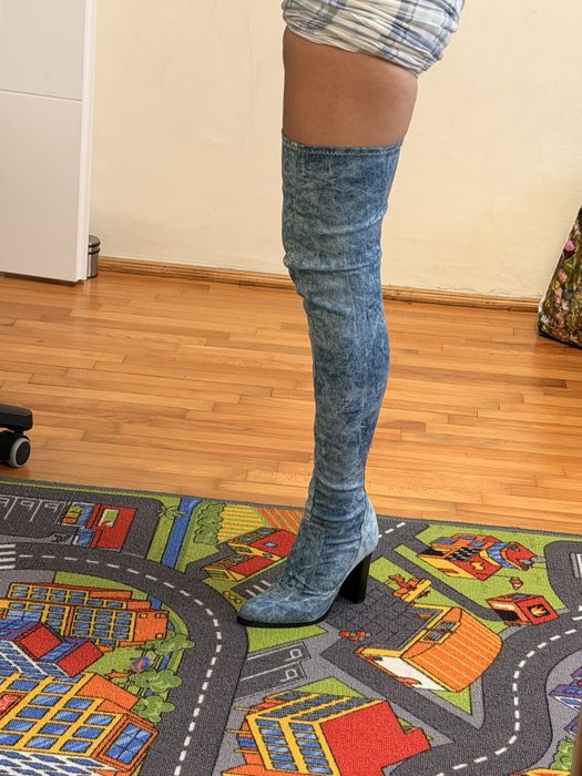 Cizme dama din denim