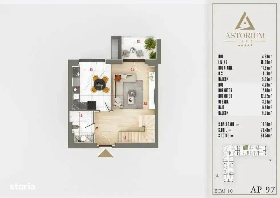 Duplex Exclusiv Finalizat | Etaj 10 Si 11 | 3 Camere | Tva Inclus