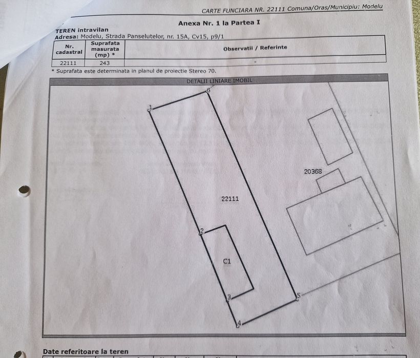 Teren de vânzare în centrul comunei Modelu