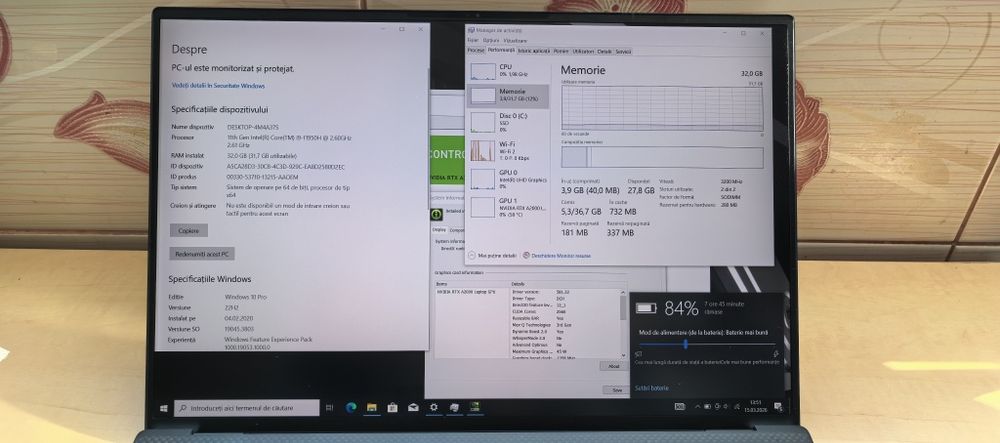 Laptop Dell Precision 5560_i9 vPRO 11950H_32GB DDR4_RTX A2000 // _NOU_