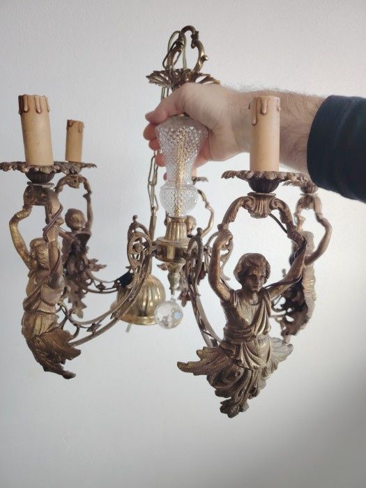 Superb candelabru din bronz masiv in stilul francez Empire cu 5 brațe