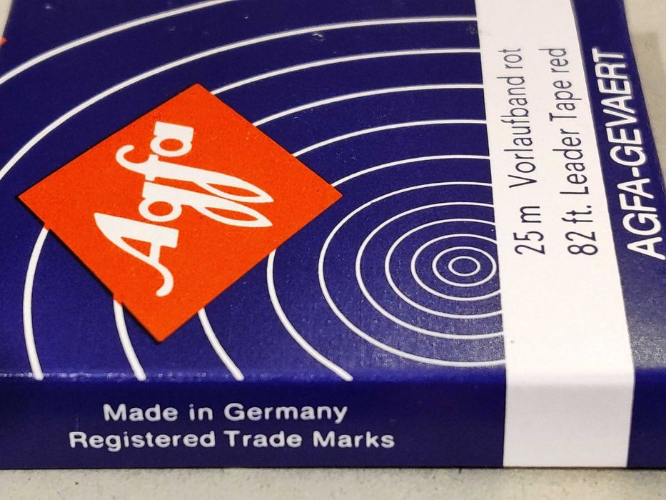 Banda de capat AGFA, verde/rosie, 1/4 inch, 25 m, noua, sigilata