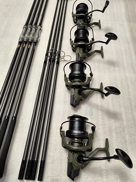 SET 4 Lansete FL FLX30 3.96M 4.0Lbs 2Seg + 4 Mulinete Pro FL FLX 14000