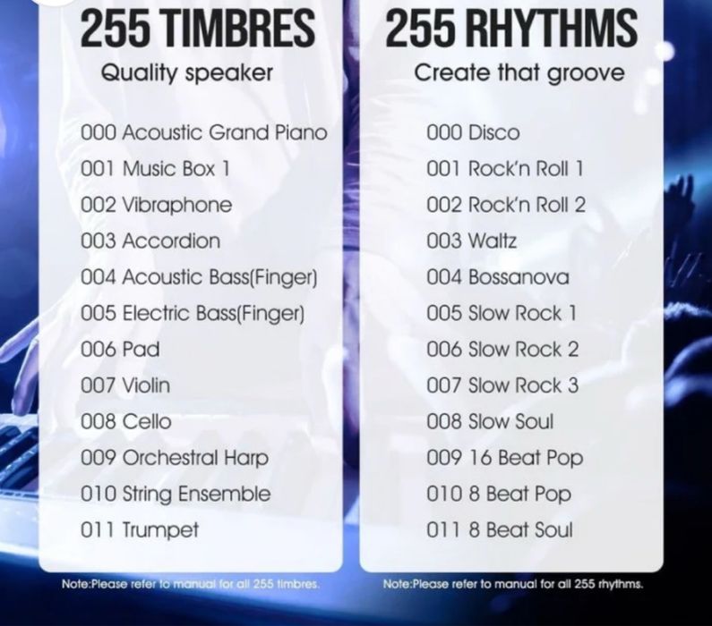 Orga electronica MK-2108 61 clape, 255 ritmuri, 255 timbre