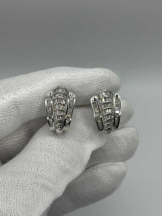 CERCEI AUR alb 14K + DIAMANTE TOP = 2.70CT - VVS1 - F - 12g. + Certificat !