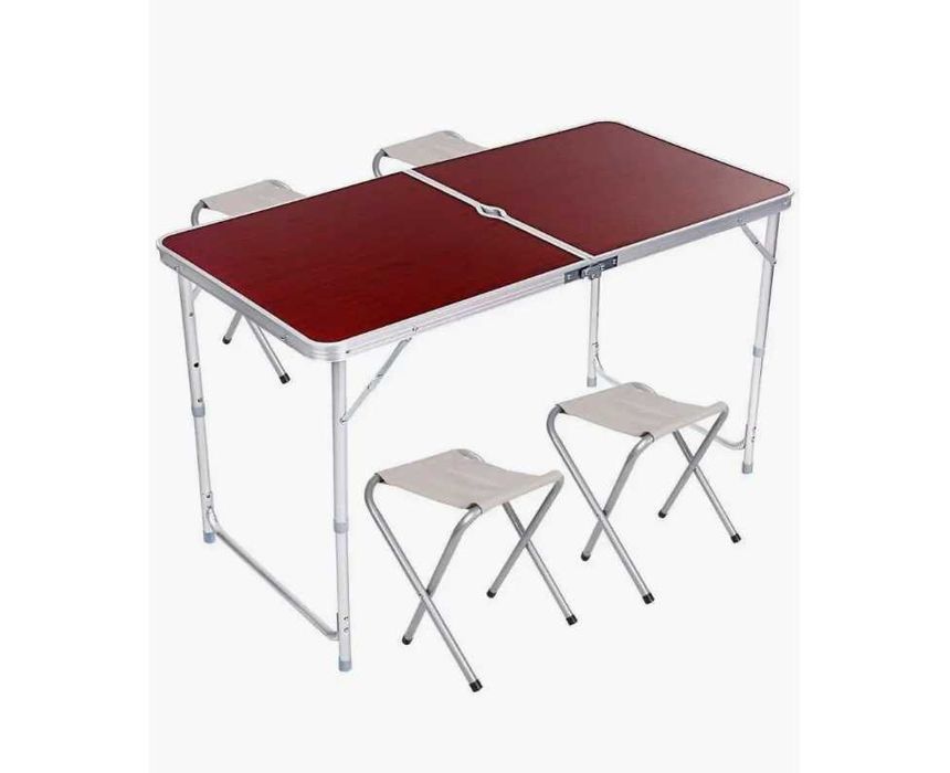 Стол-60х120 см,  4-стульями для пикника-26х35 см Доставка бесплатно