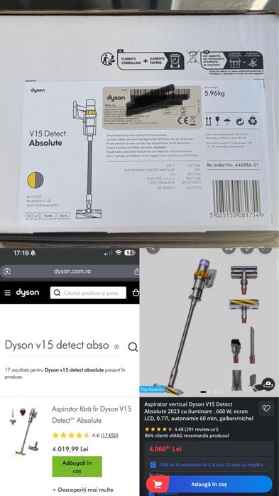 Dyson v15 detect absolute. Nou, sigilat.