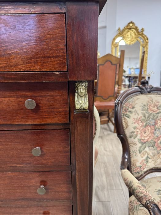 Saptamanal biedermeier din lemn masiv si elemente bronz