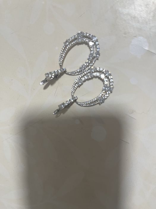 Серьги конго серебро(925) с фианитами