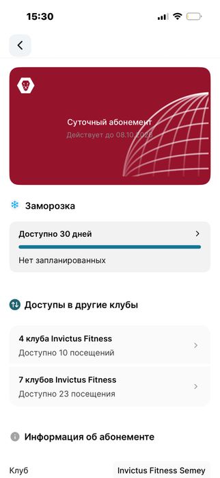 Продам абонемент Инвиктус (invictus)