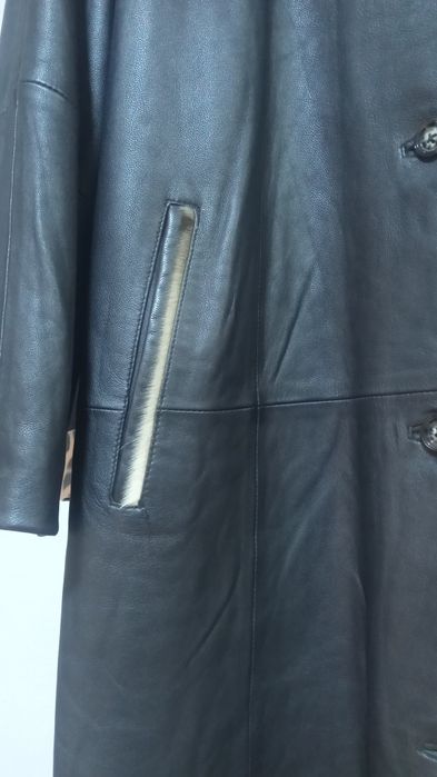 Натуральный кожа. Полу плащь/Кардиган