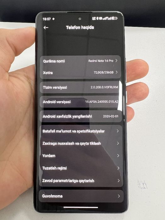 Redmi note 14 pro  kelishladi obmen bor variantga qarab
