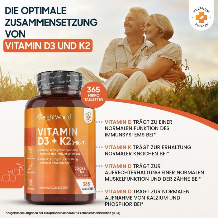 Витамин Д3 + К2 VITAMIN D3+K2(MK-7)  D3-2000 IE K2-200 µg