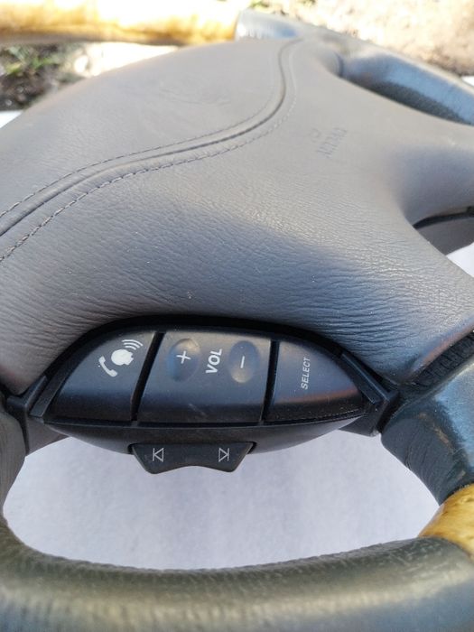 Кожен мултифункционален Махагон(дървен) волан с аербег Ягуар/Jaguar