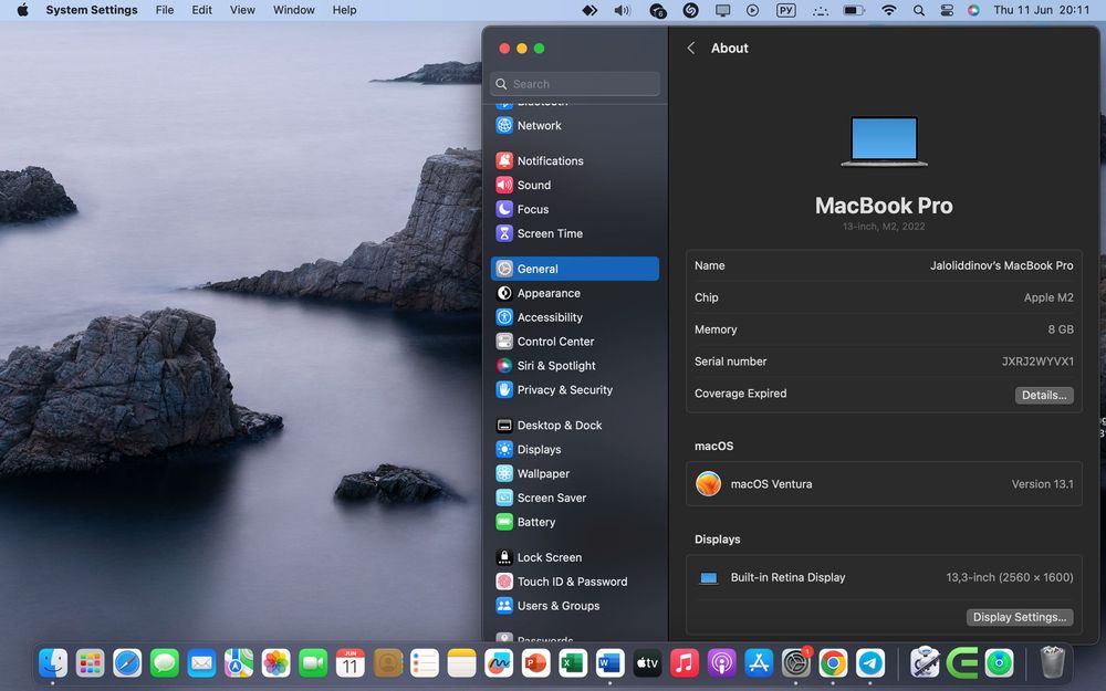Macbook 13pro M2/8/512