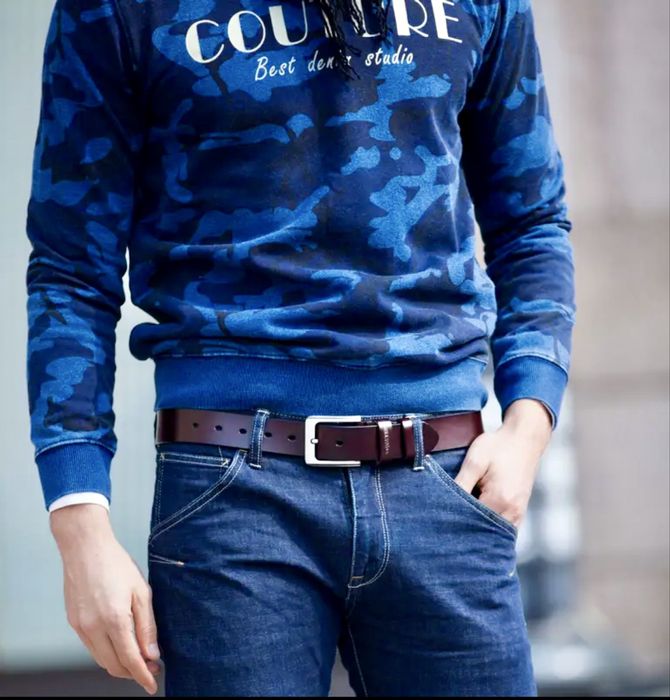 Мъжки, премиум кожен колан COWATHER*/Естест. телешка кожа -10%Промоция