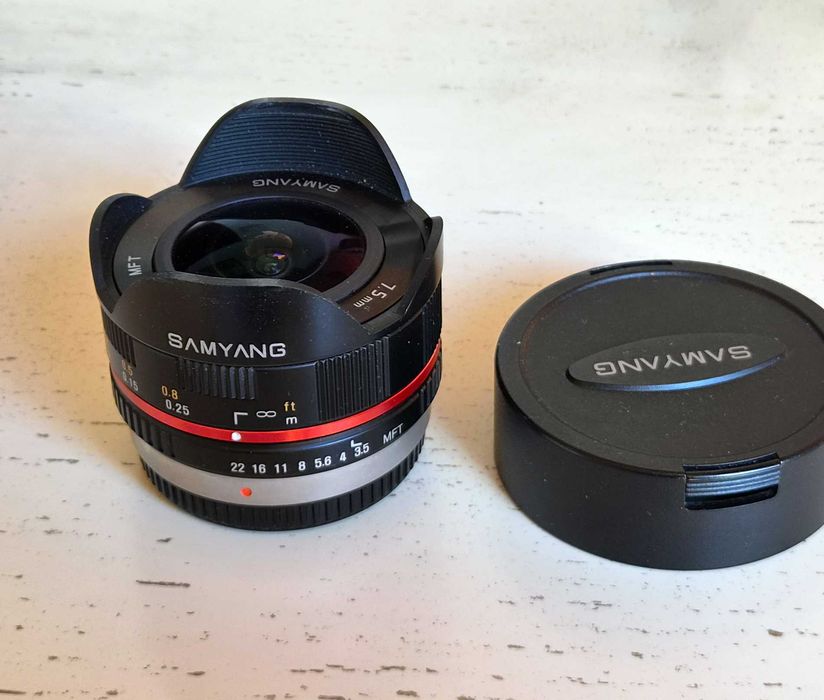 Fisheye Samyang 7.5mm, F 3.5 MFT, Micro four thirds, M4/3