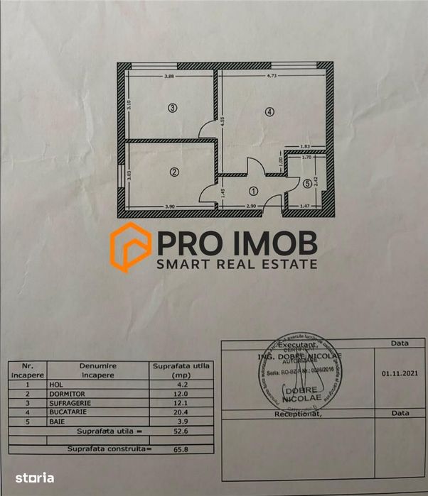 Apartament 2 camere cf 1 decomandat zona Brosteni