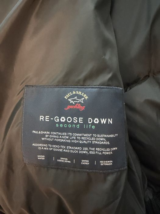 Paul & Shark Typhoon 20000 яке оригинал RE-Goose Down черно и оранжево