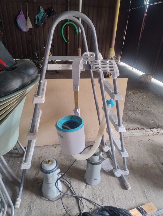 Scara piscina 1,10 cm , încălzitor și filtru încălzire apa și furtune
