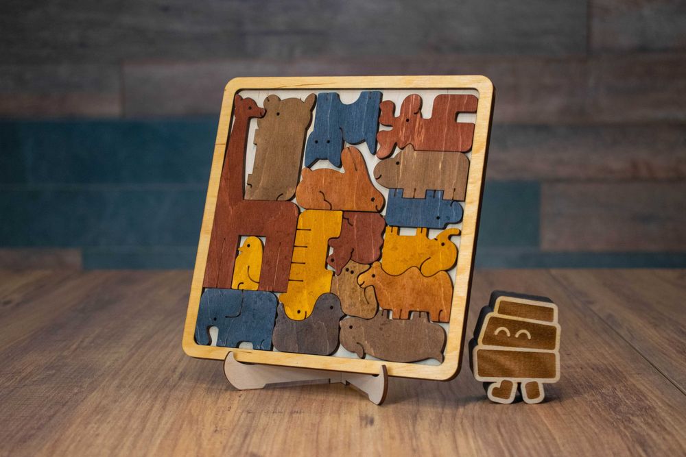 Дървен Пъзел "Зоопарк"