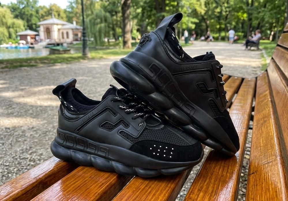 Adidasi Versace Chain Reaction Negru Black