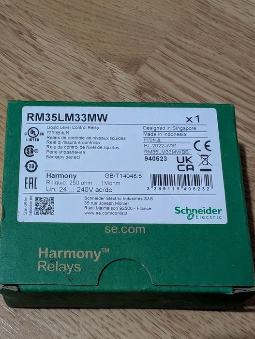 Releu nivel Schneider Electric RM35LM33MW - Nou în cutie