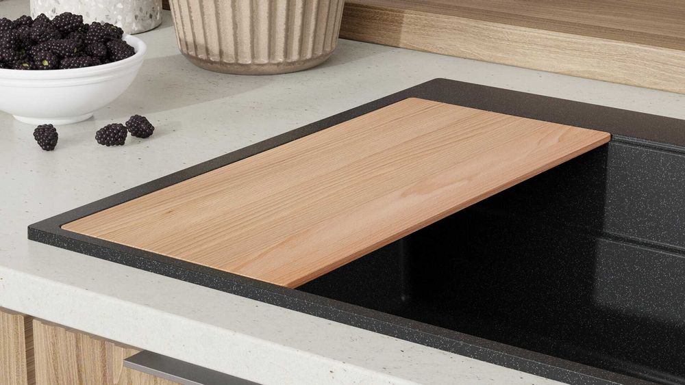 Черна кухненска мивка от гранит Осло 80 Max Multilevel 780 x 530 mm