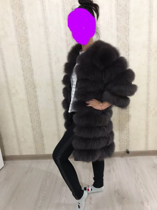 Шуба из натурального меха песца размер 38-40