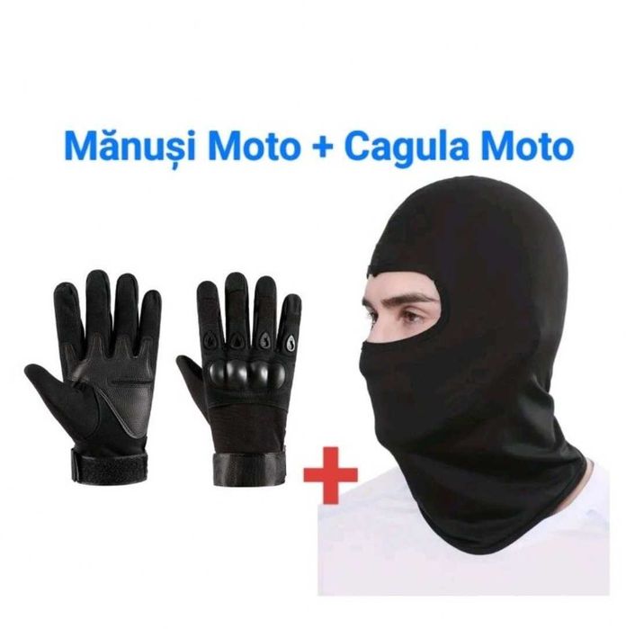Set Cagula Moto + Mănuși Moto Scuter ATV , Mărimi M , L , XL