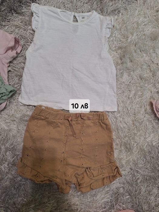 92 см Рокля , Комплект H&M тениски и клинчета  H&M 92