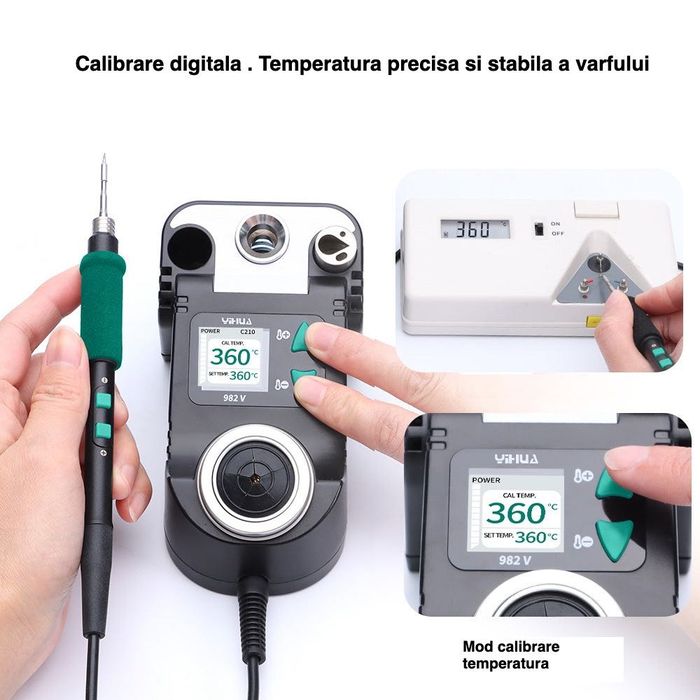 Statie de lipit YIHUA 982 V compatibila cu varfuri JBC C210