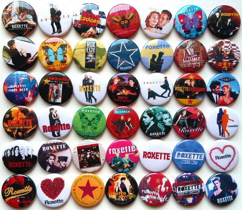 Значки на различни рок, поп и метъл групи 42бр в комплект за 40лв