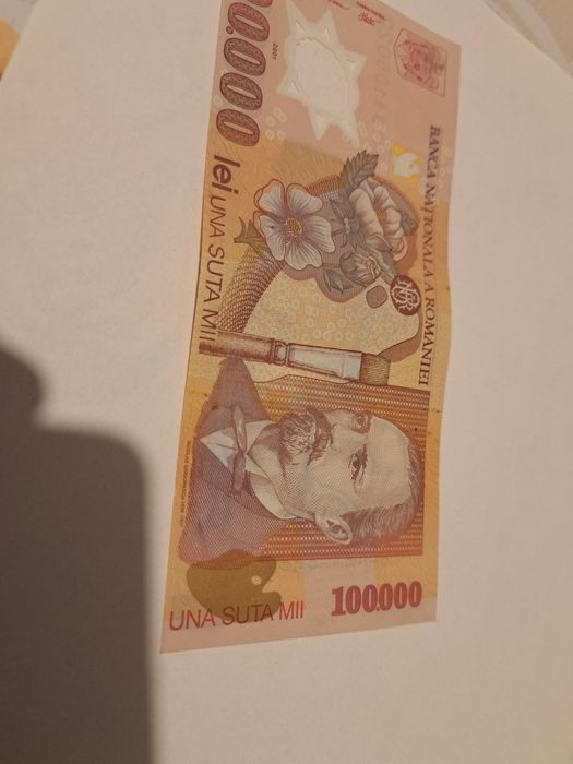 Bancnota Veche Romaneasca 100 000 2001