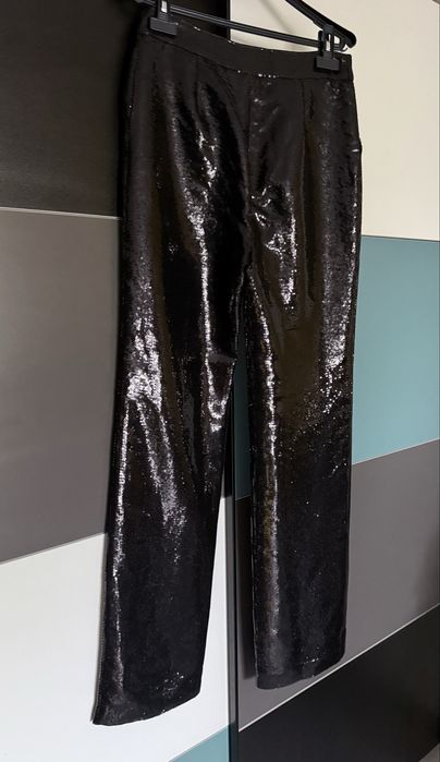Pantaloni cu paiete negre Nympha Clothing