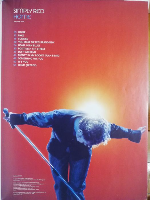ноти на песните от албума Home на Simply Red.