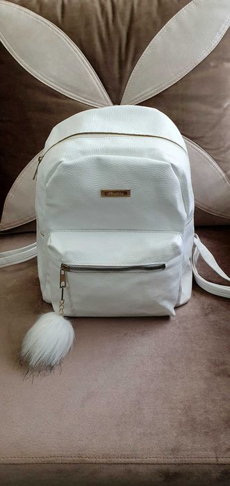 Rucsac de culoare albă din înlocuitor piele - marca FASHION