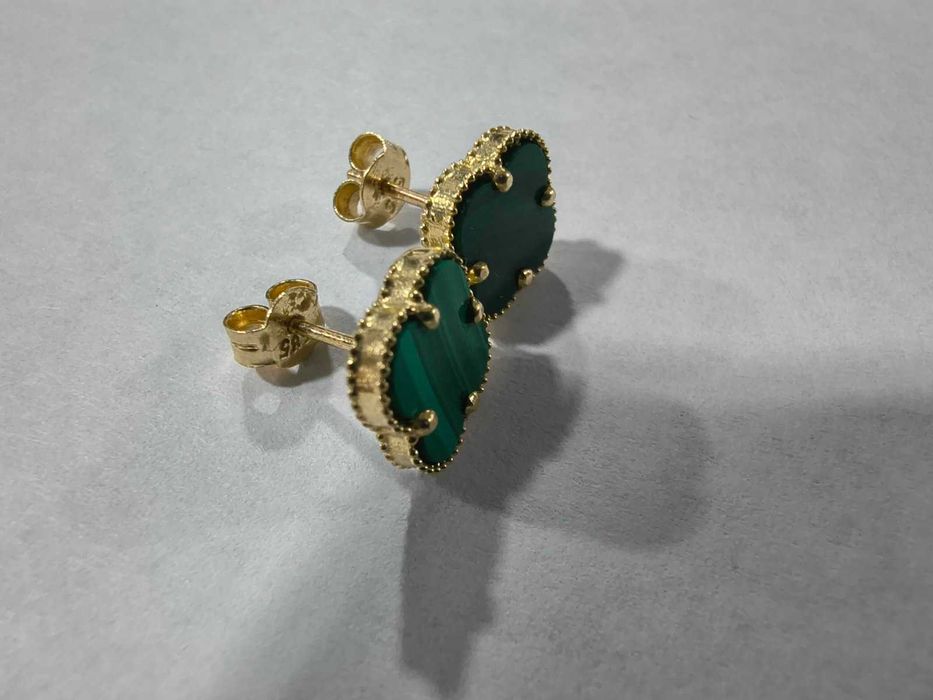 Златни обеци 14к с камък