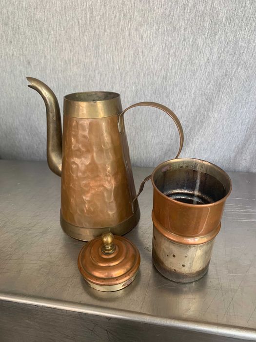 старинен  кана за чай медна