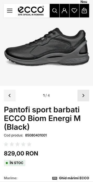 Pantofi sport ECCO Biom Energi, Sneacker piele de Yak, Nr. 42 EU (men)