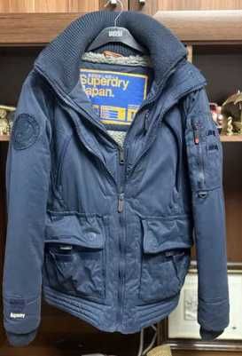 Geaca Superdry Marime L Albastru-Gluga-Foarte Caldursa-Stare F Buna-OK
