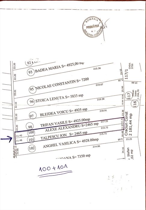 Teren intravilan Ilfov-Periș - două parcele 2465 + 2465 mp