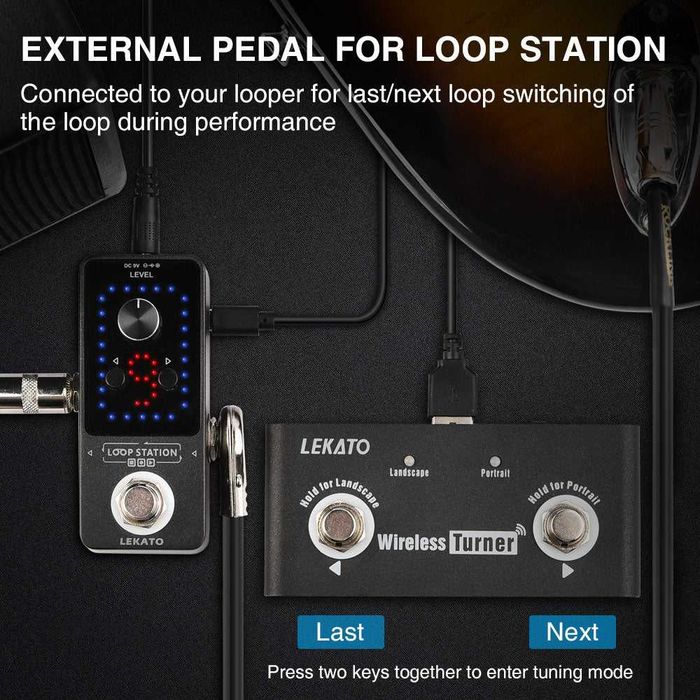 LEKATO Wireless Page Turner Pedal – безжичен foot controller за таблети, iPad и музиканти
