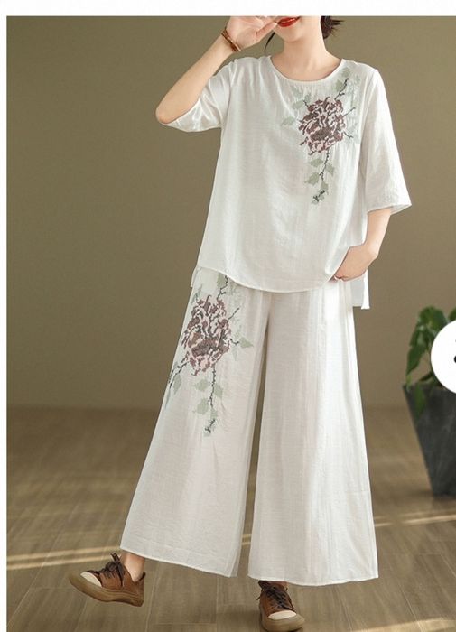 Брючная кофта материал х/б+лёнь