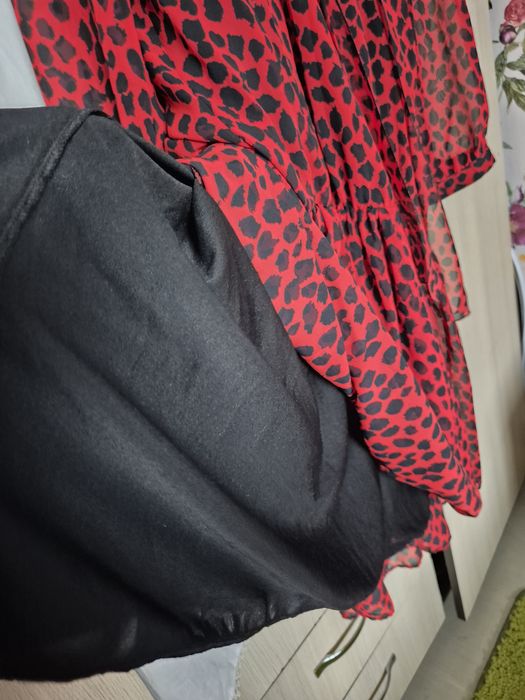 Rochie dama voal cu imprimeu leopard
