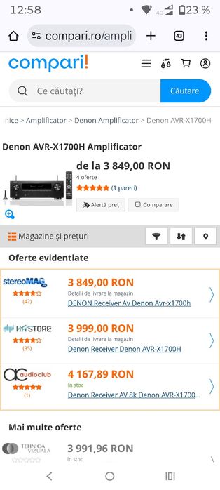 Amplituner Denon AVR X 1700H nou sigilat garantie